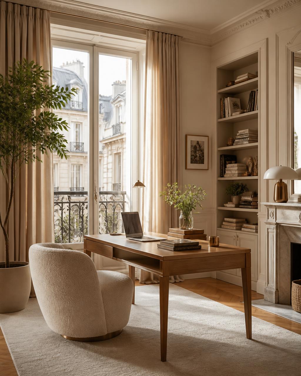 Bureau élégant dans un appartement meublé loué en bail mobilité par Be My Host