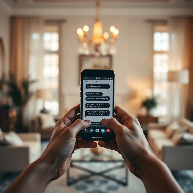 Échange de messages avec un voyageur sur smartphone