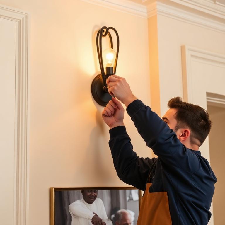 Artisan intervenant discrètement sur un luminaire