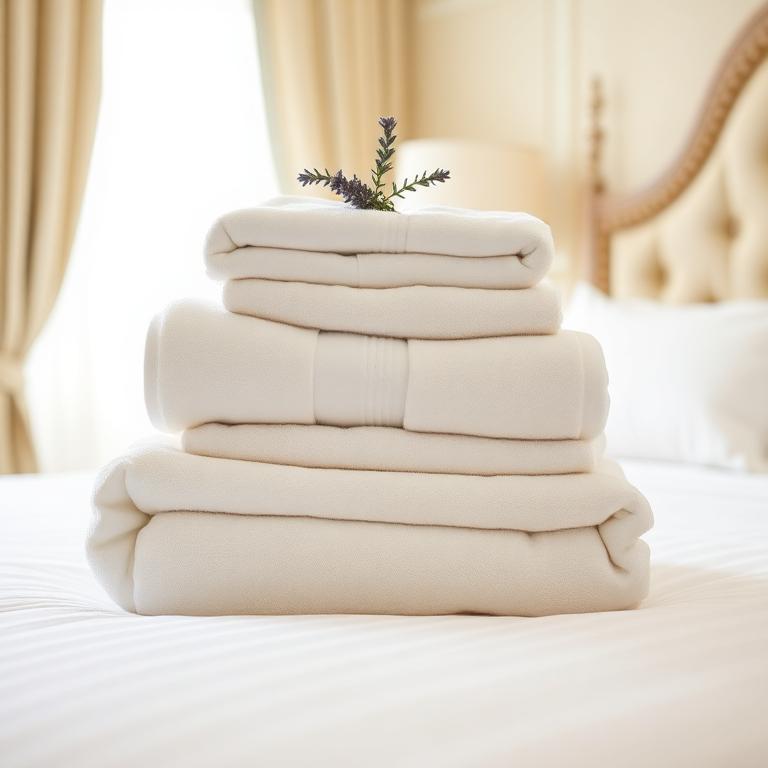 Linge hôtelier impeccable préparé par l'équipe ménage de Be My Host